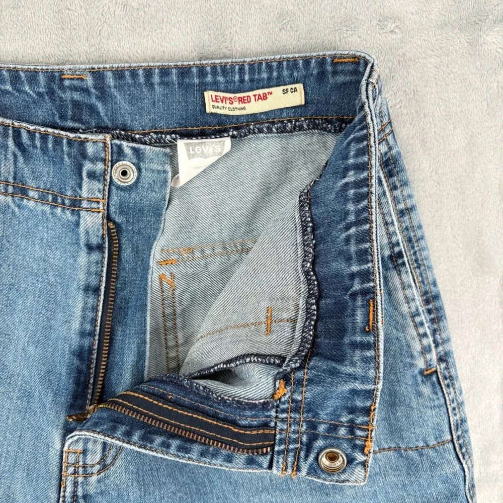 Vintage Y2K Levi's Utility High Waisted Jean Shorts‎ Womens 6x5 Blue Flap Pocket